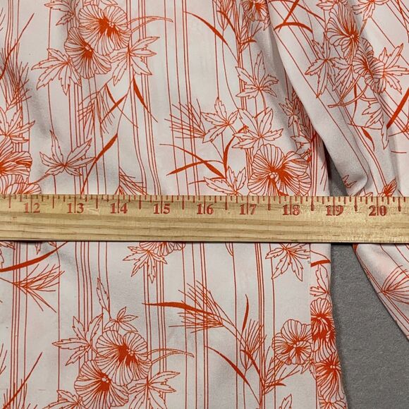 Vintage‎ 70s Koret Of California Women Medium Floral Blouse Union Made Orange - Picture 5 of 11